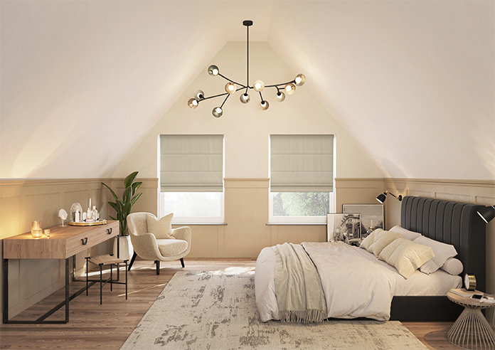 Loxley, Subtle Taupe - Motorised Roman Blind - Image 8